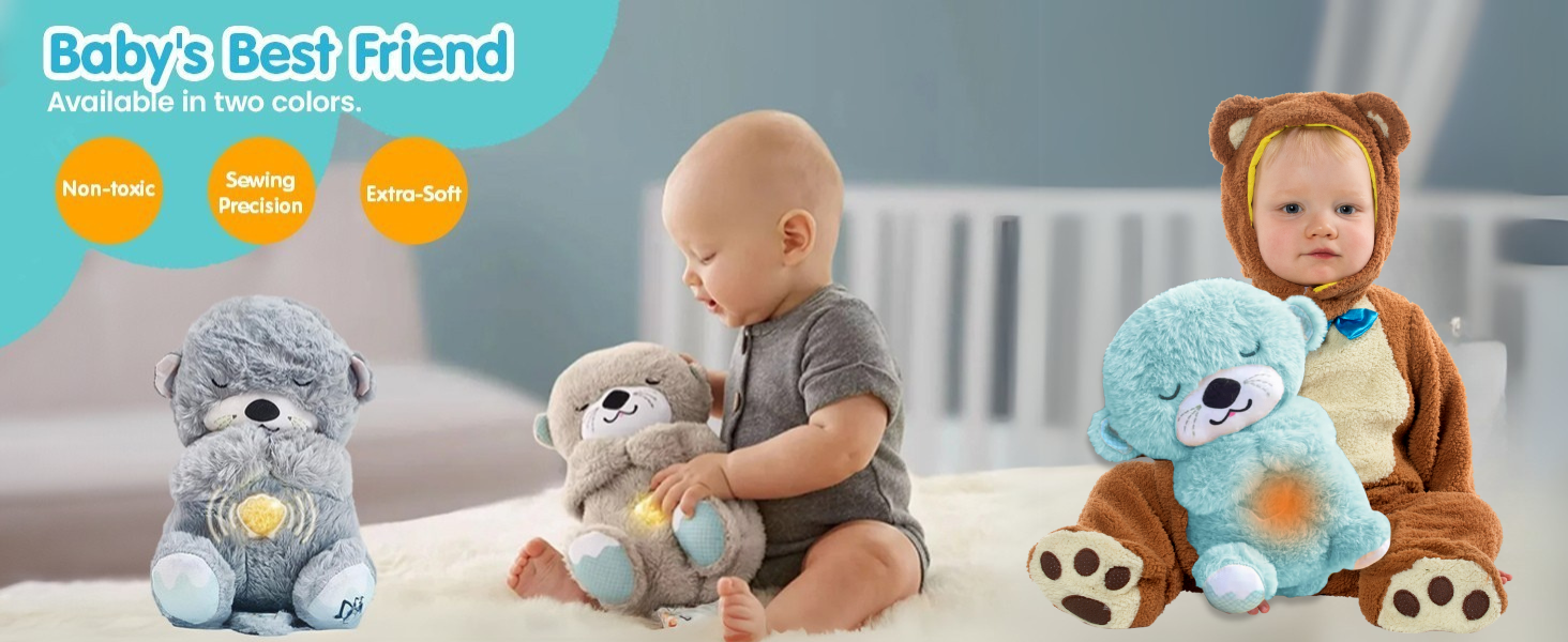 Breathing Teddy Bear with Soothing Music, Comfort Plush