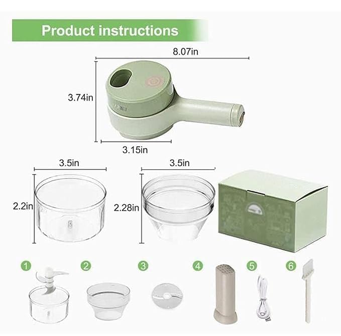 4 in 1 Portable Electric Vegetable Cutter Set